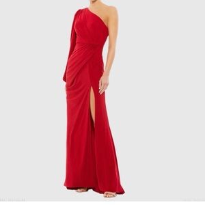 Mac Duggal One Shoulder Red Dress